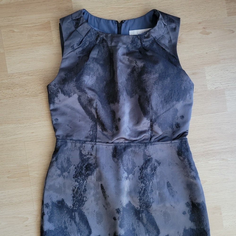 NWT LOFT Women's‎ Size 2 Sheath Dress Dark Gray Textured Sleeveless
